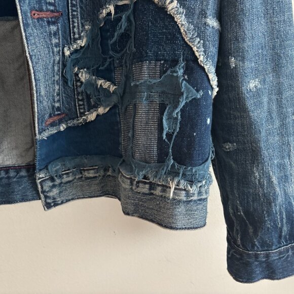 Levi's Made & Crafted Boro Patchwork Blue Denim Type IV Trucker Jacket - Medium - Picture 4 of 15